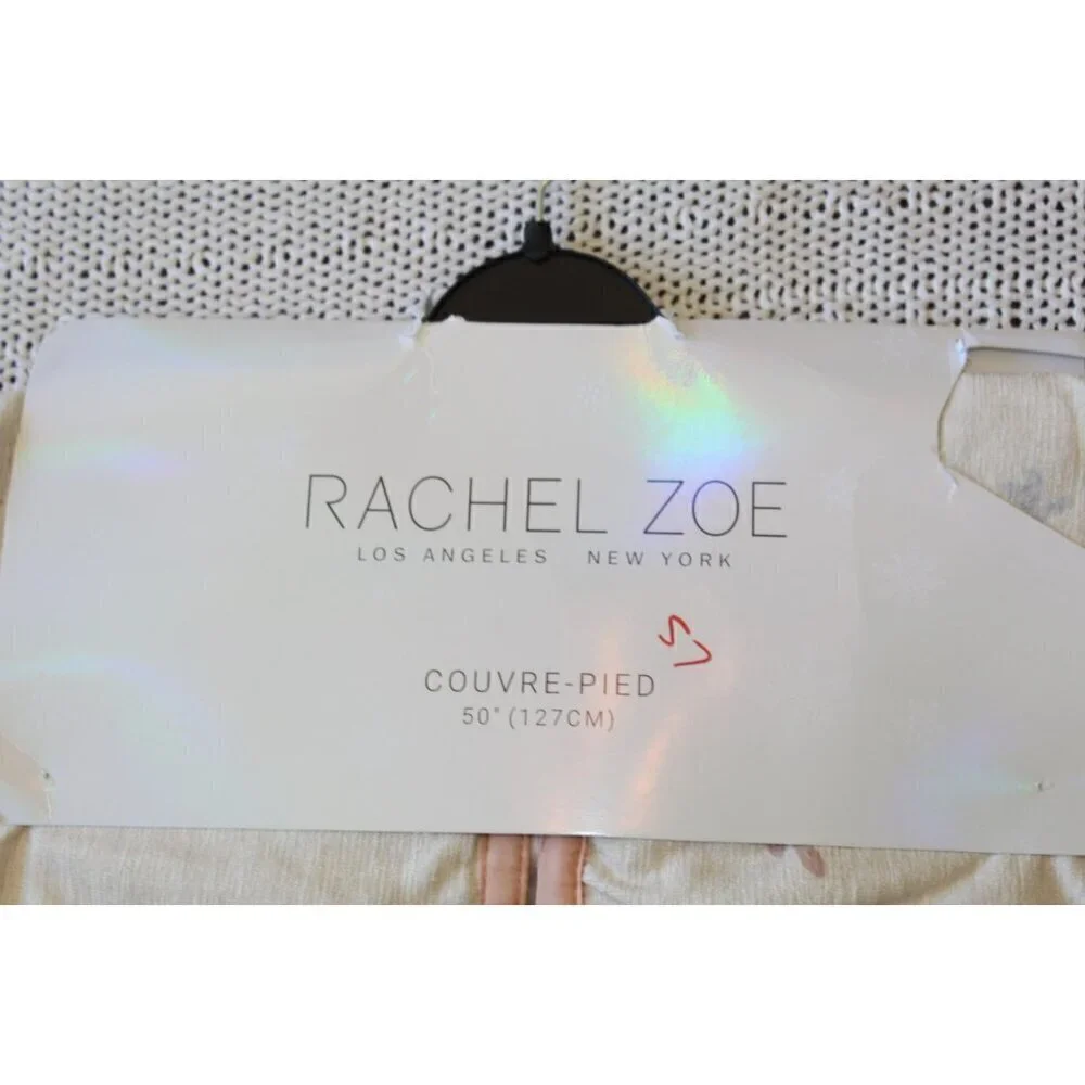 Rachel Zoe Christmas Tree Skirt Poinsettia Floral print Rhinestone 50